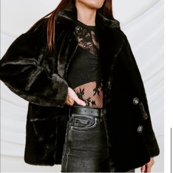 FREE PEOPLE Kate Double-breasted Faux-fur Coat - Picture 5 of 15